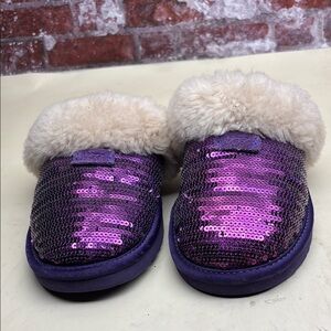 Purple Sequin Kids Slippers box 25